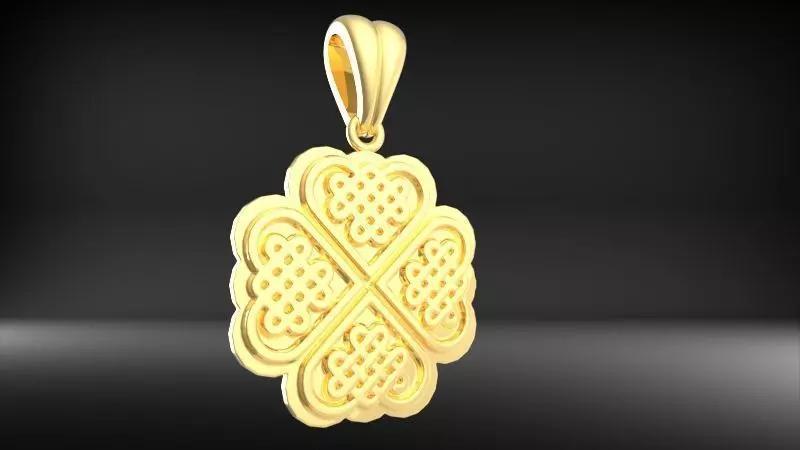 Lucky 4 Leaf Clover Charm necklace pendant Celtic Jewelry