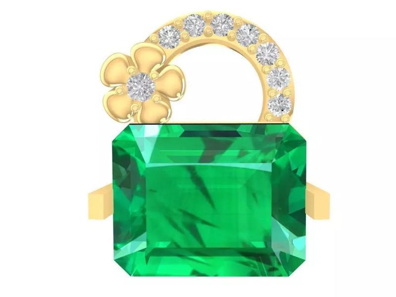 flower emeral pendant 2970