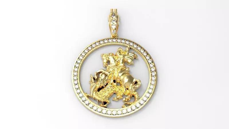 Saint George - Sao Jorge - with gems