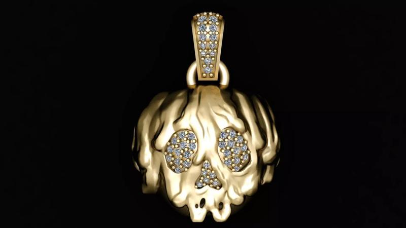 SKULL FACE PENDANT 3D PRINTABLE MODEL