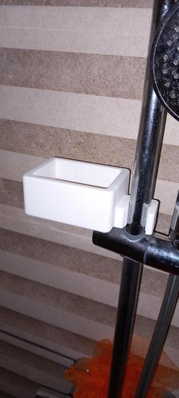 Shower rod soap dispenser