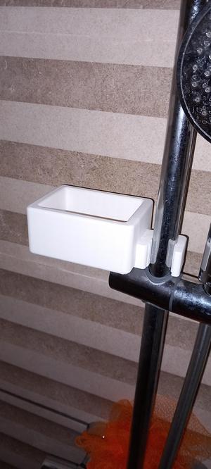 Shower rod soap dispenser