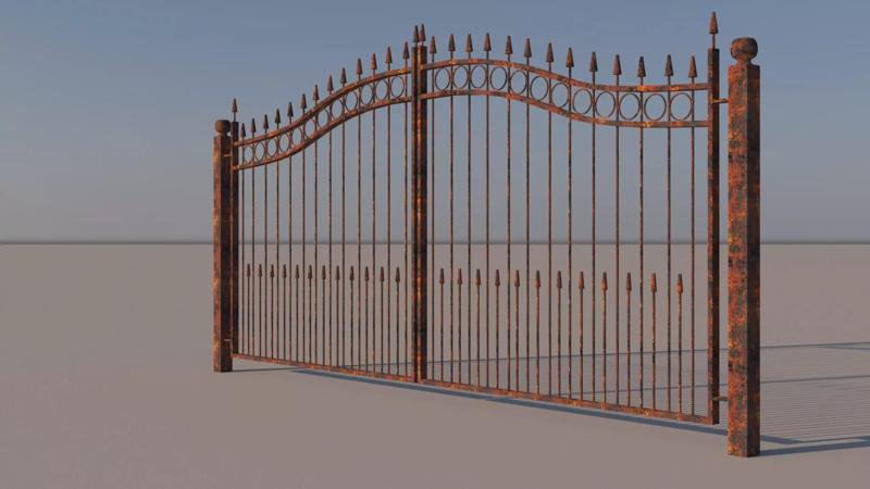 MS Gate with rusted materials