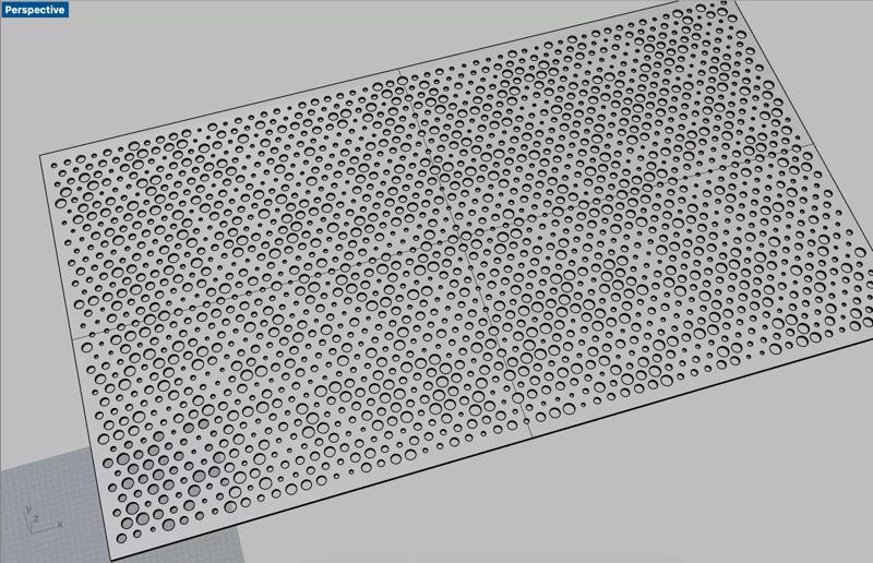 Perforated Facade Panels Auto Randomizer Python Script Rhino3D