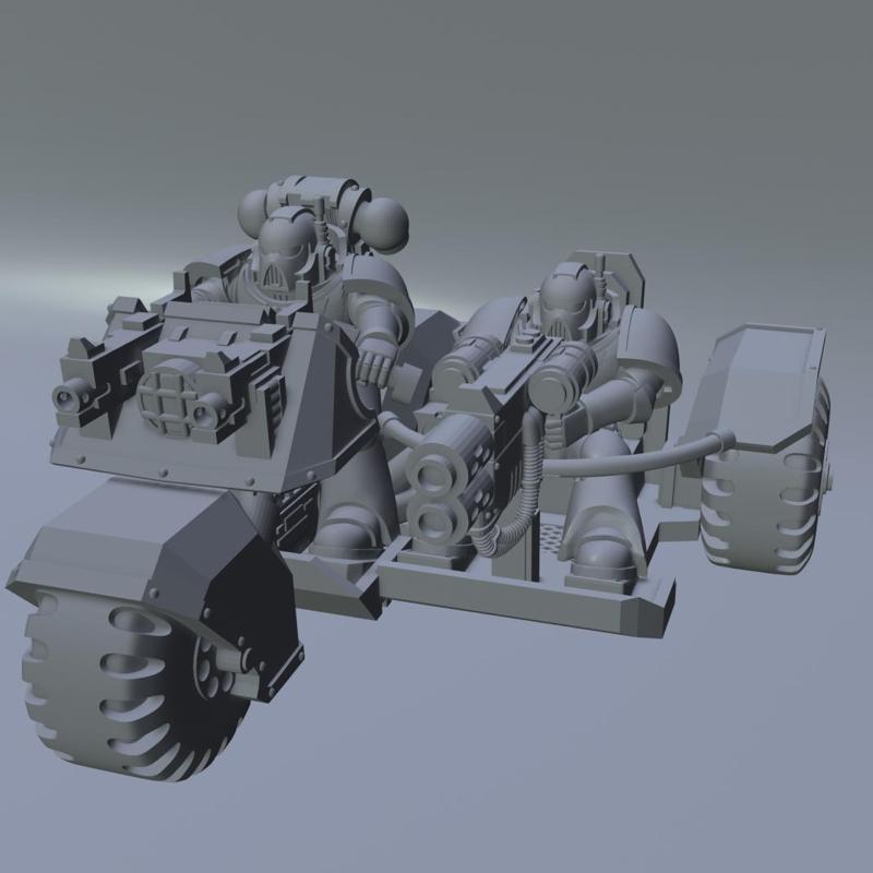 boxy space bike with sidecar