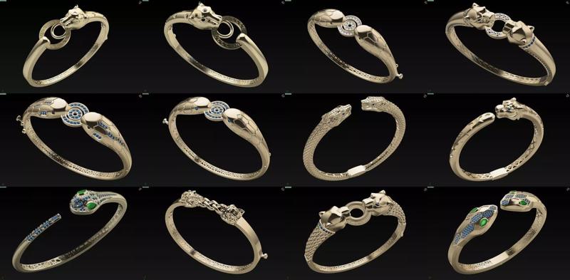 12 panther bracelet 3D print model