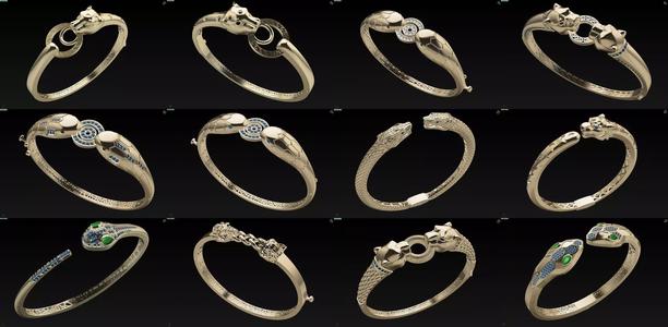 12 panther bracelet 3D print model