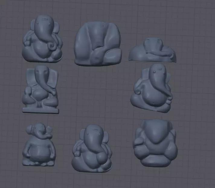Ashtavinayak ganpati  STATUE 3D MODEL STL FILE ganesha 8 pcs