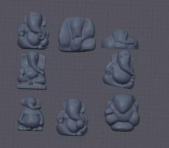 Ashtavinayak ganpati  STATUE 3D MODEL STL FILE ganesha 8 pcs