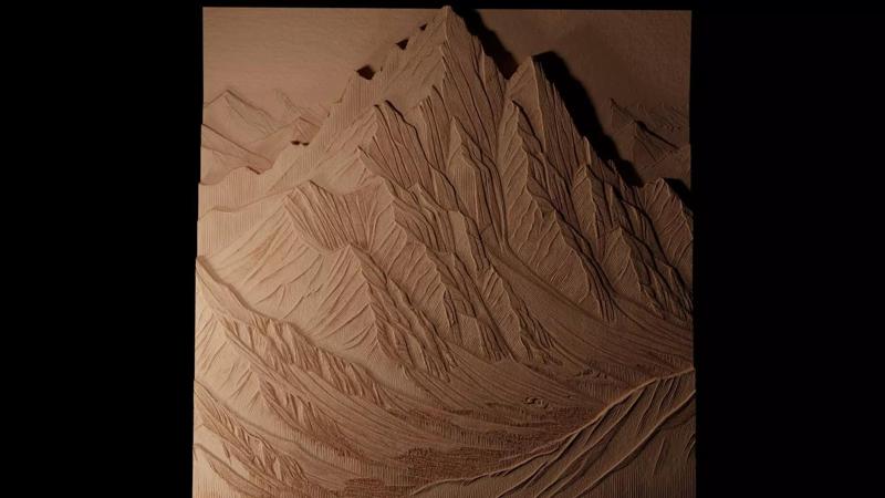 Majestic Mountain Range CNC 3d Print High Relief Sand Casting