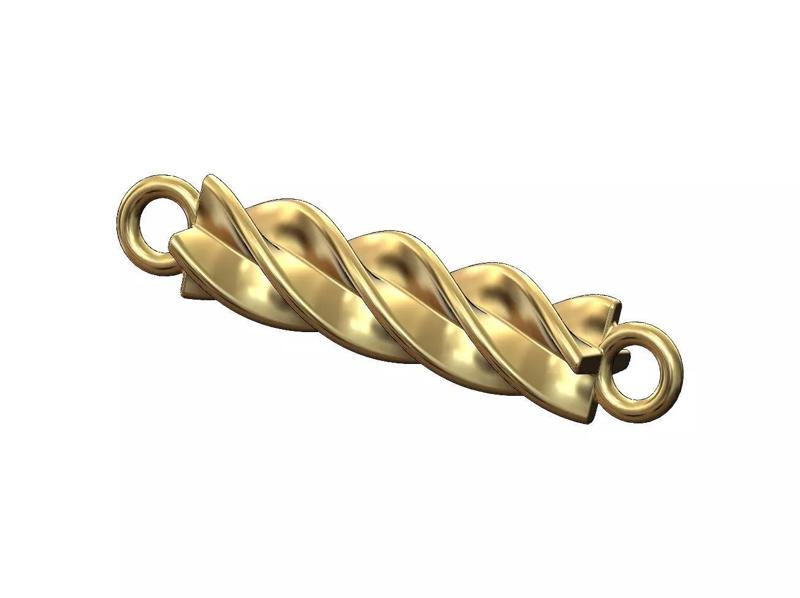 Fusilli pasta bracelet charm