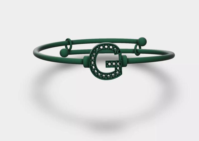 G letter Diamond adjustable bangle