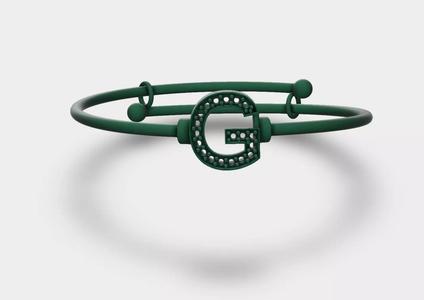 G letter Diamond adjustable bangle