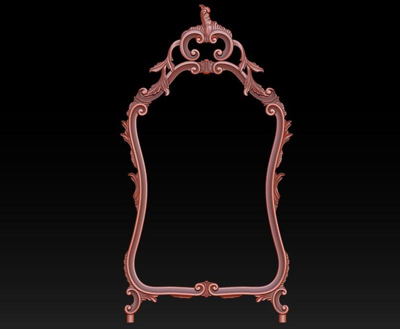 Framed wall-mounted mirror