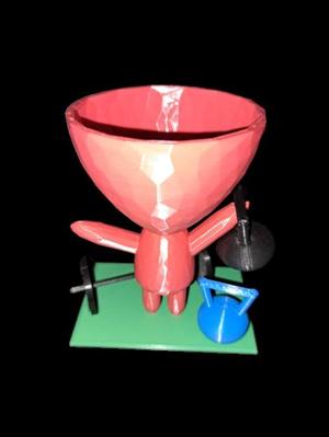 Yogi Robert Plant kettlebell gym LOW POLY