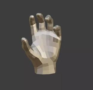 low poly hand 3d model in polygons