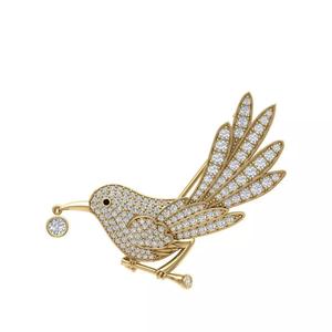 Bird Carry Food Beak Brooch