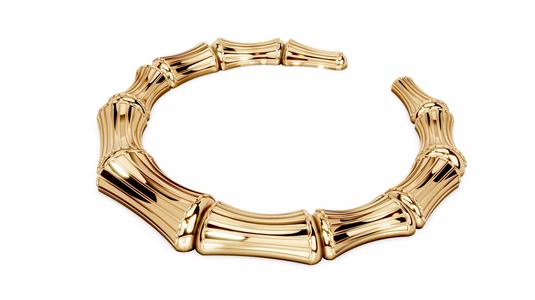 Bamboo Gold Hoop Earrings