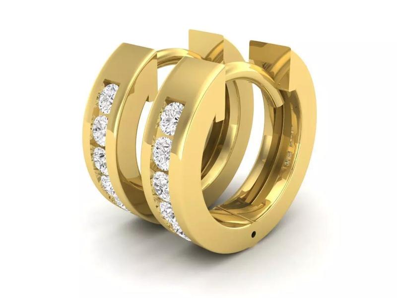 AV 688 Diamond Huggies Hoop Earrings for woman