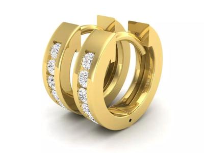 AV 688 Diamond Huggies Hoop Earrings for woman