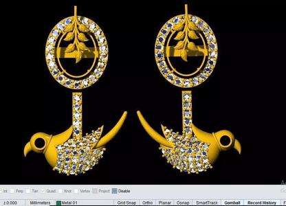 bird earrings 3dm file