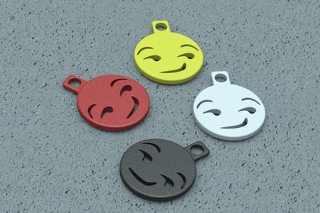 Smirking Emoji Keychain Charm