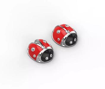 101112 SE stud earrings ladybugs with enamel