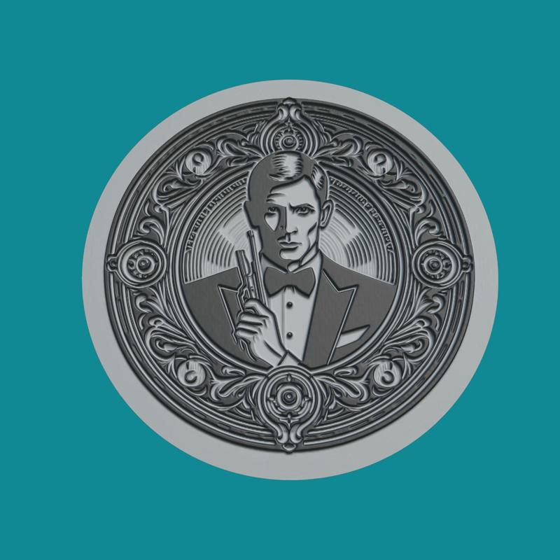 James Bond Print Model James Bond Medallion James Bond Wall Decor