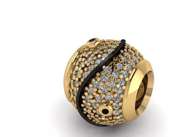 horizon gold plated bead with diamonds