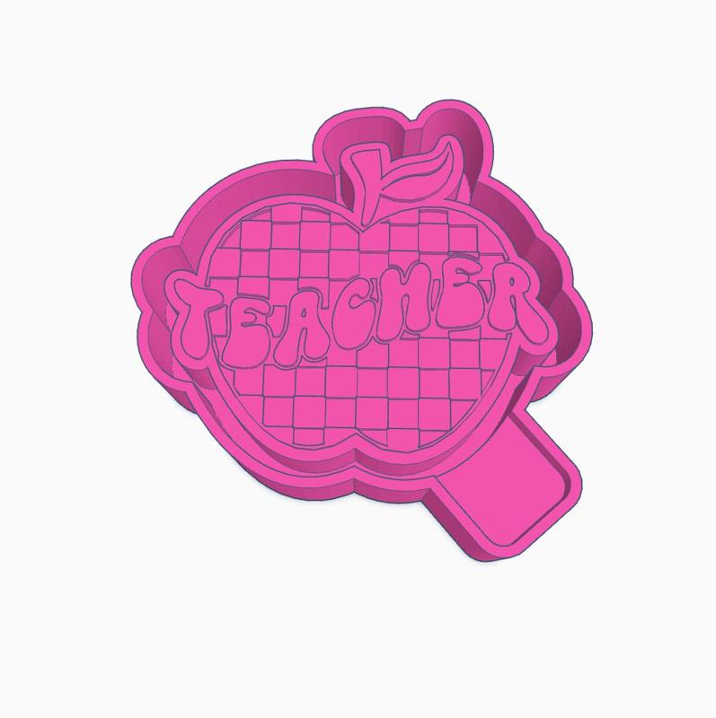 Checkered Teacher Apple Mold Housing STL
