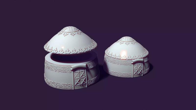 yurt of Kazakh nomads mold