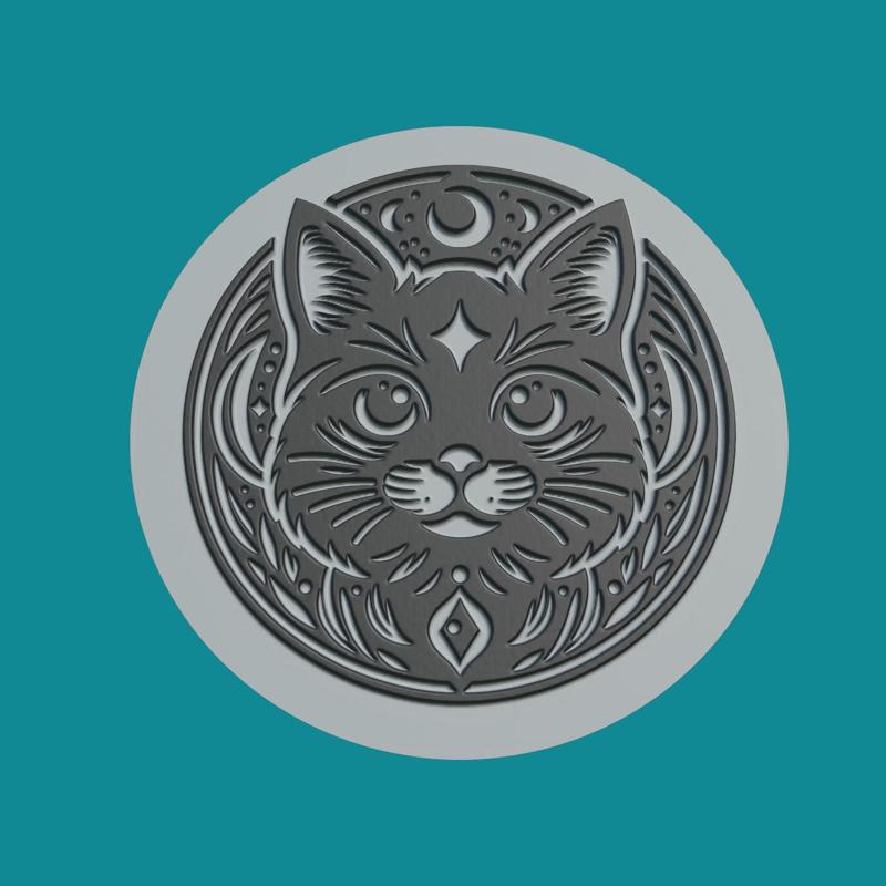 Cat Animal Medallion