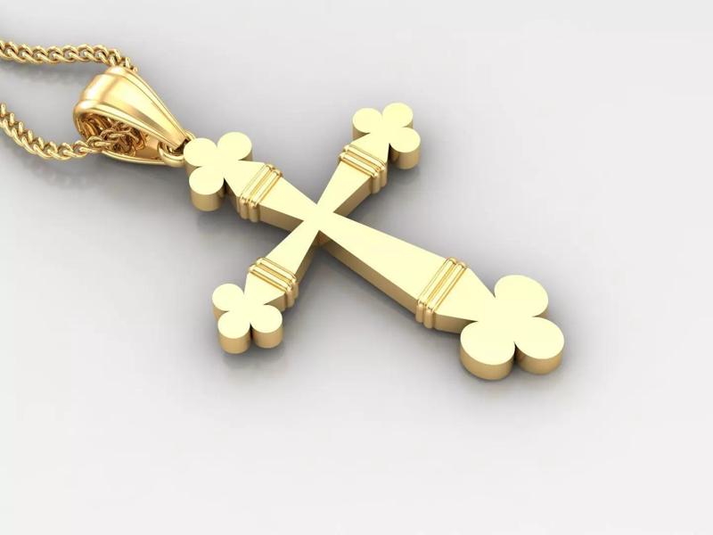 Light Gold 18K Cross Pendant 2CP071