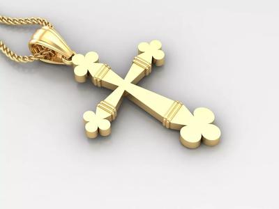 Light Gold 18K Cross Pendant 2CP071