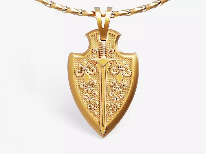 fashion sword pendant Silver Gold  Print