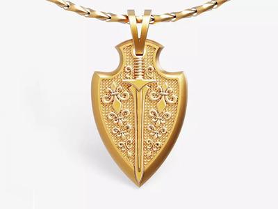 fashion sword pendant Silver Gold  Print