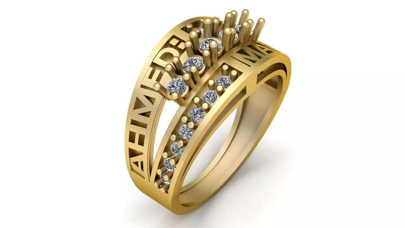 Gemstone Triple Streak  PENDANT 3D PRINTABLE MODEL