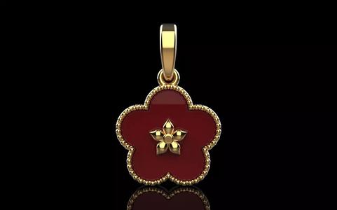 Enamel clover pendant model 1366
