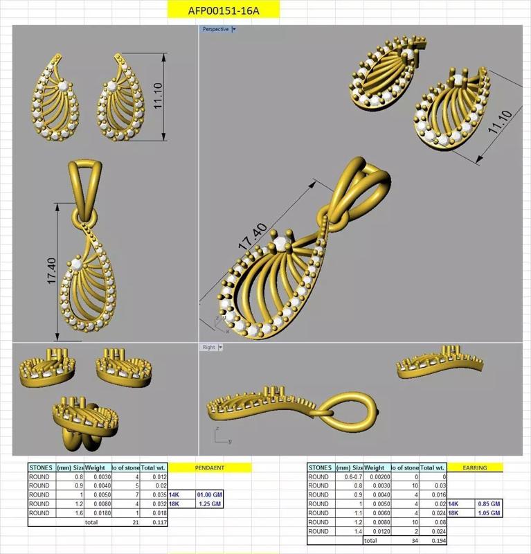 simple earrings pendants set for bridals