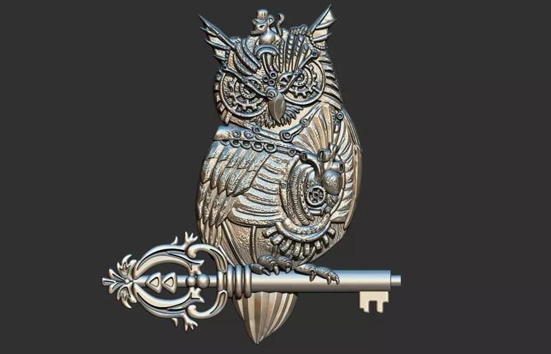 Owl Mechanical Pendant Coruja Mecanica 3D Print Model