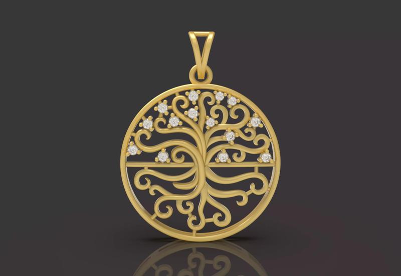 Diamond Tree Pendant - 0073