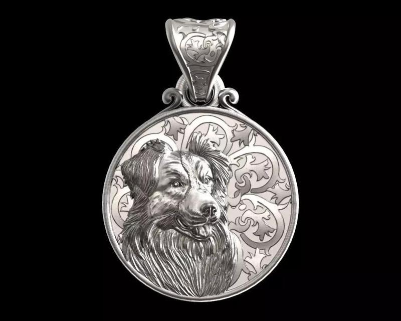 Dog Border collie pendant