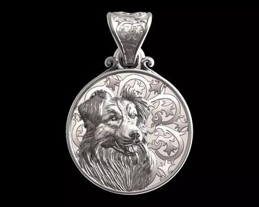 Dog Border collie pendant