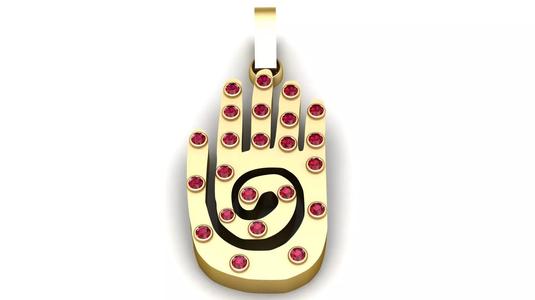 Hamsa Hand Pendant3D Printable Model