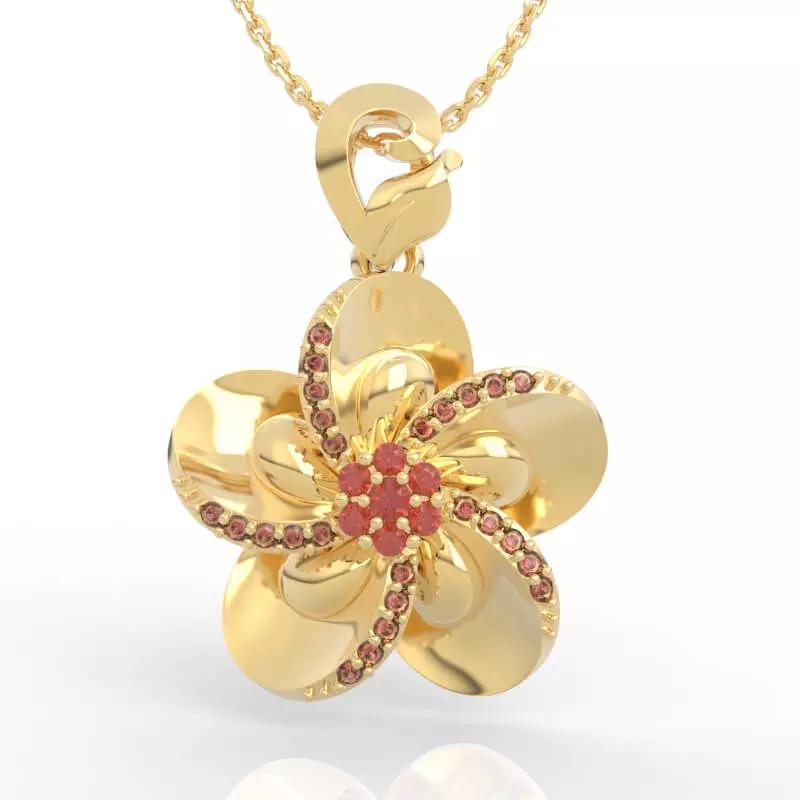 Large Diamond Flower Pendant