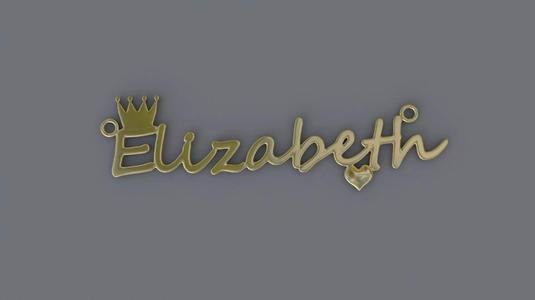 Jewelry Necklace Pendant Elizabeth  3D Print