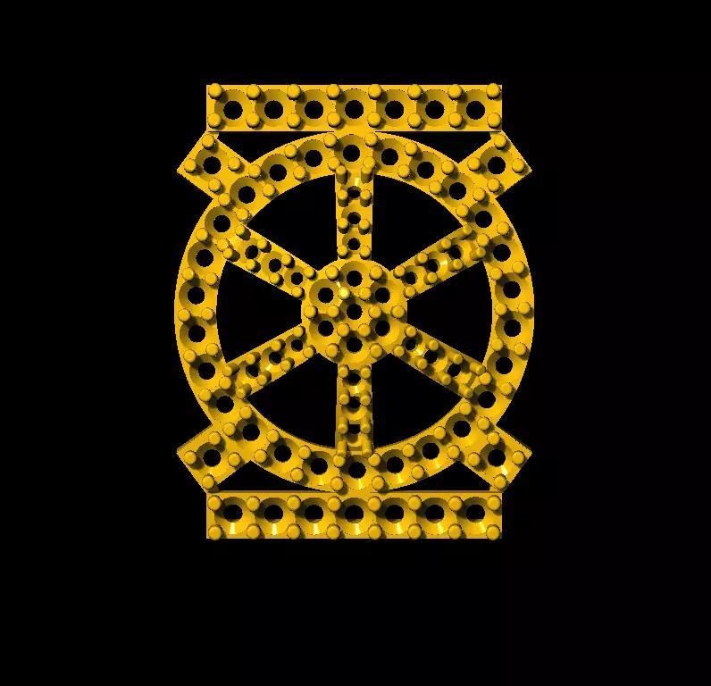 Sidepiece golden wheel of dharma