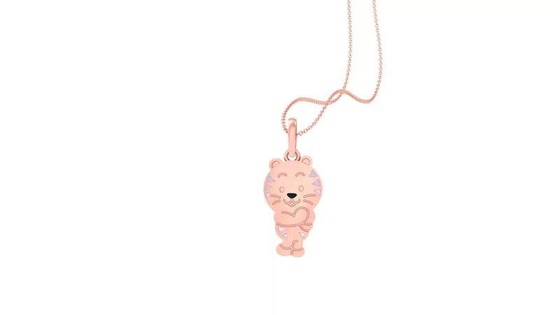 Baby Tiger Light Weight Kids Pendant Necklace Charms 3dm stl