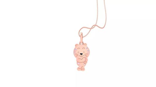 Baby Tiger Light Weight Kids Pendant Necklace Charms 3dm stl