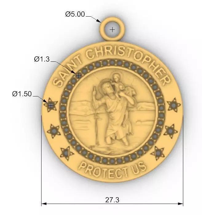 San Cristofer - Saint Christopher pendant